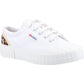 Superga Women's 2630 Stripe Pad Leopard Shoes in White/Leopard