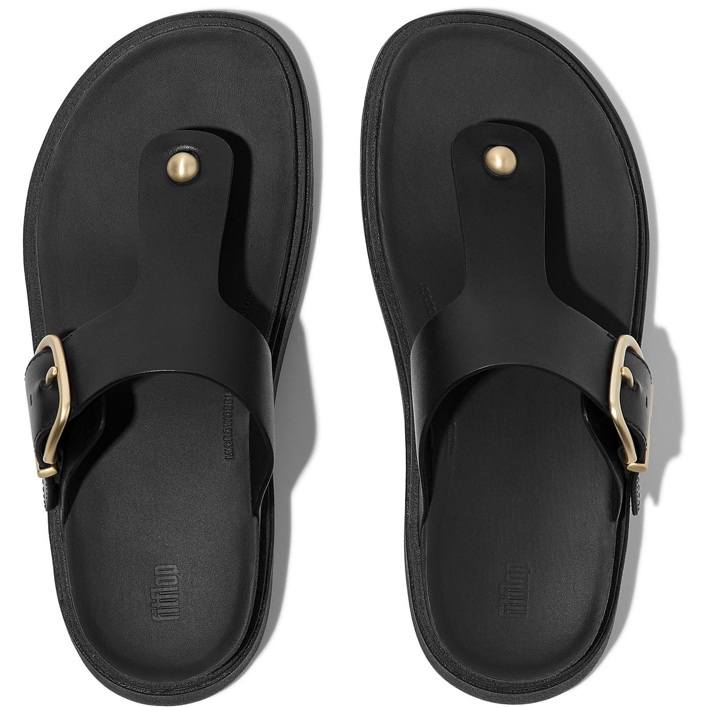 Fitflop Gen-FF Toe-Post Leather Women's Black Sandals