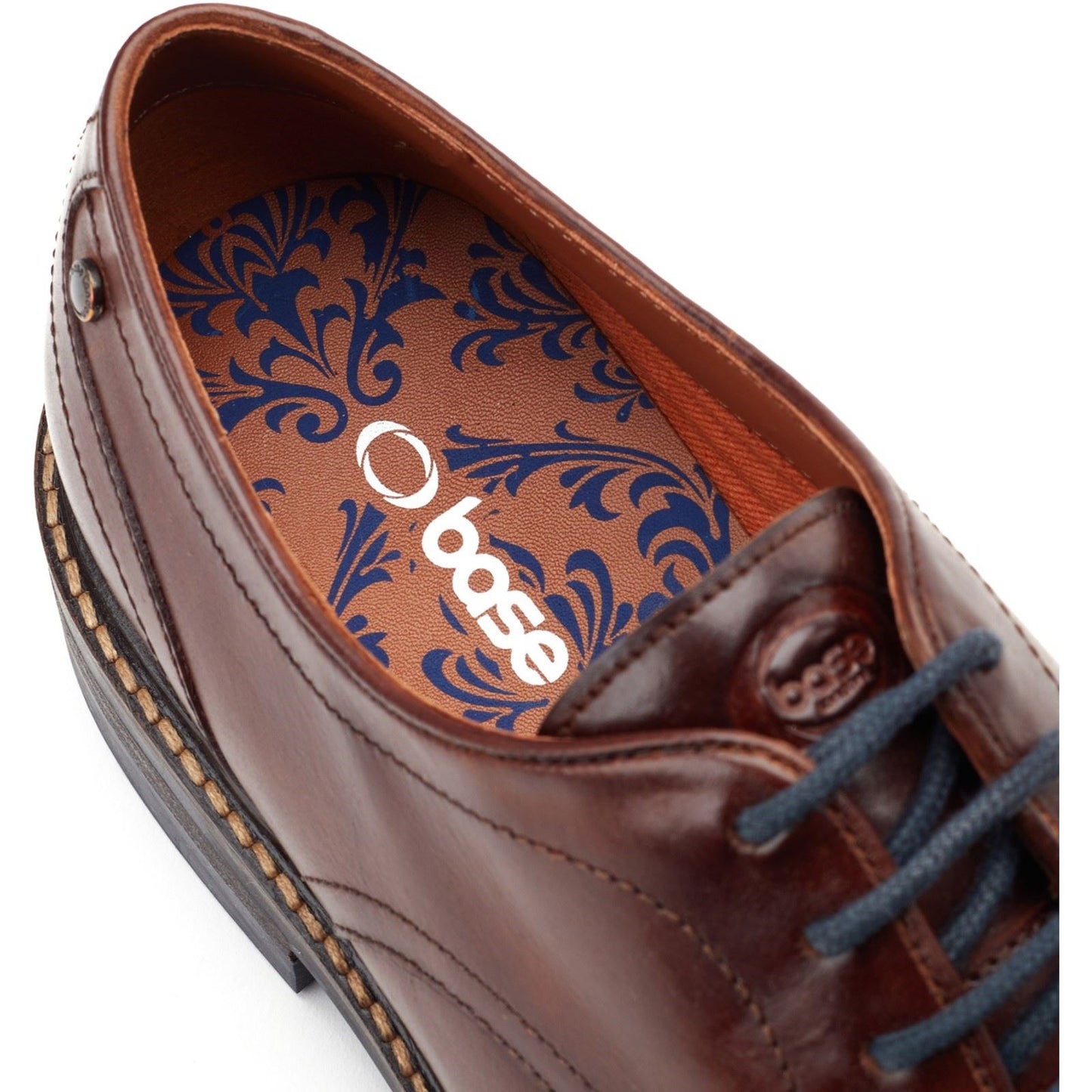 Base London Men's Mawley Chunky Derby Shoe in Burnt Brown