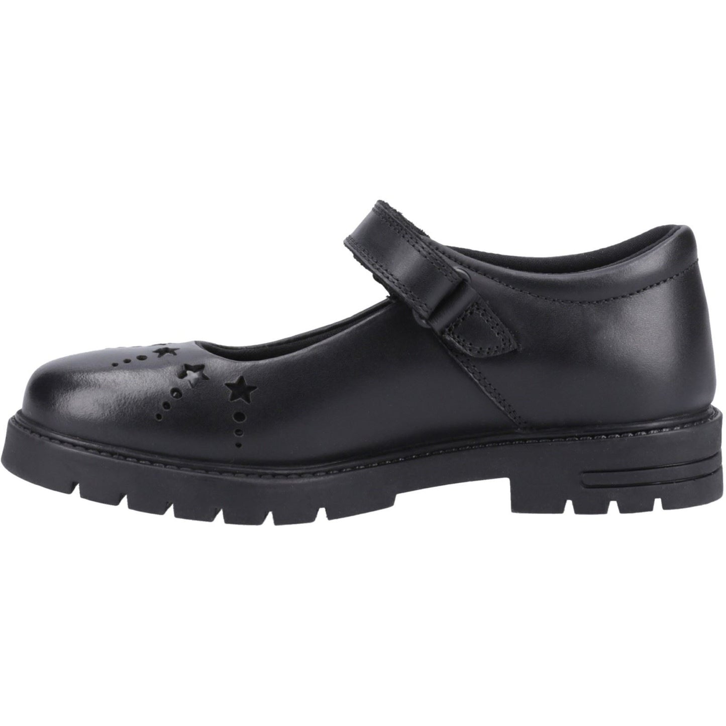 Hush Puppies Sabrina Leather Youth Black Shoes