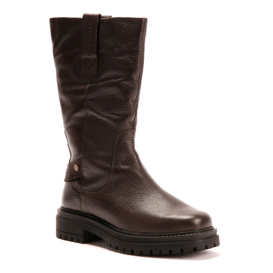 Osprey London The Gabarron Leather Women's Chocolate Boots