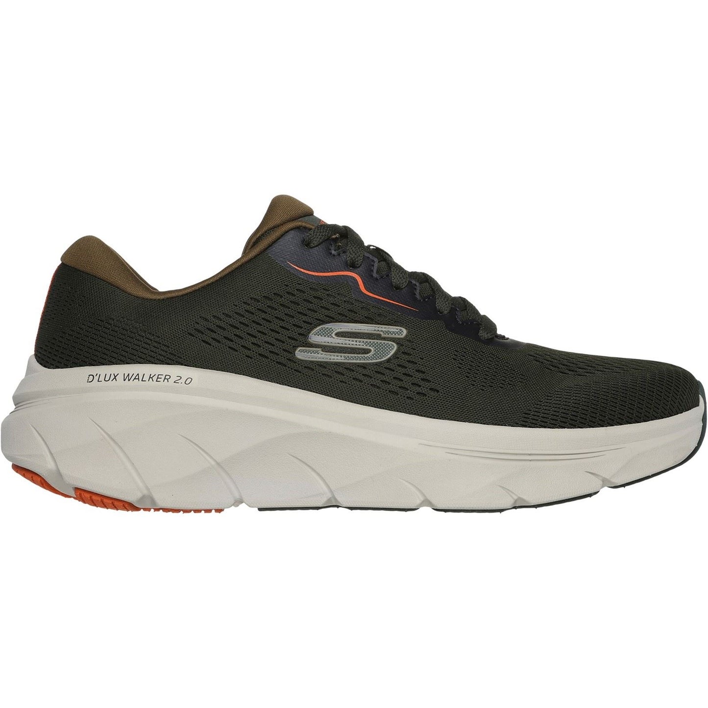 Skechers Men's D'Lux Walker 2.0 Trainers in Olive/Orange