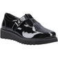 Hush Puppies Florrie T-Bar Leather Black Shoes