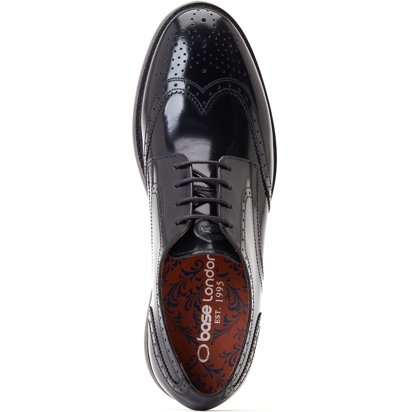 Base London Men's Joe Brogue Shoe in Black
