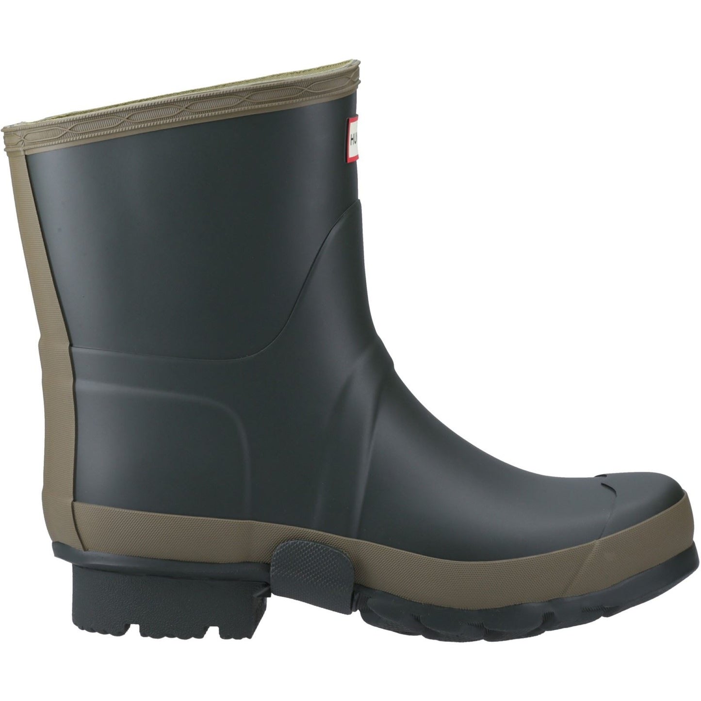 Hunter Men's Gardener Short Wellington Boot in Dark Olive/Clay