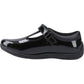 Hush Puppies Caitlin T-Bar Leather Youth Black Shoes