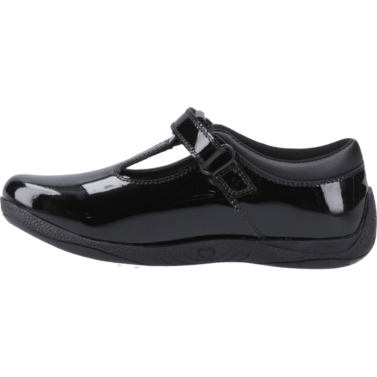 Hush Puppies Caitlin T-Bar Leather Youth Black Shoes