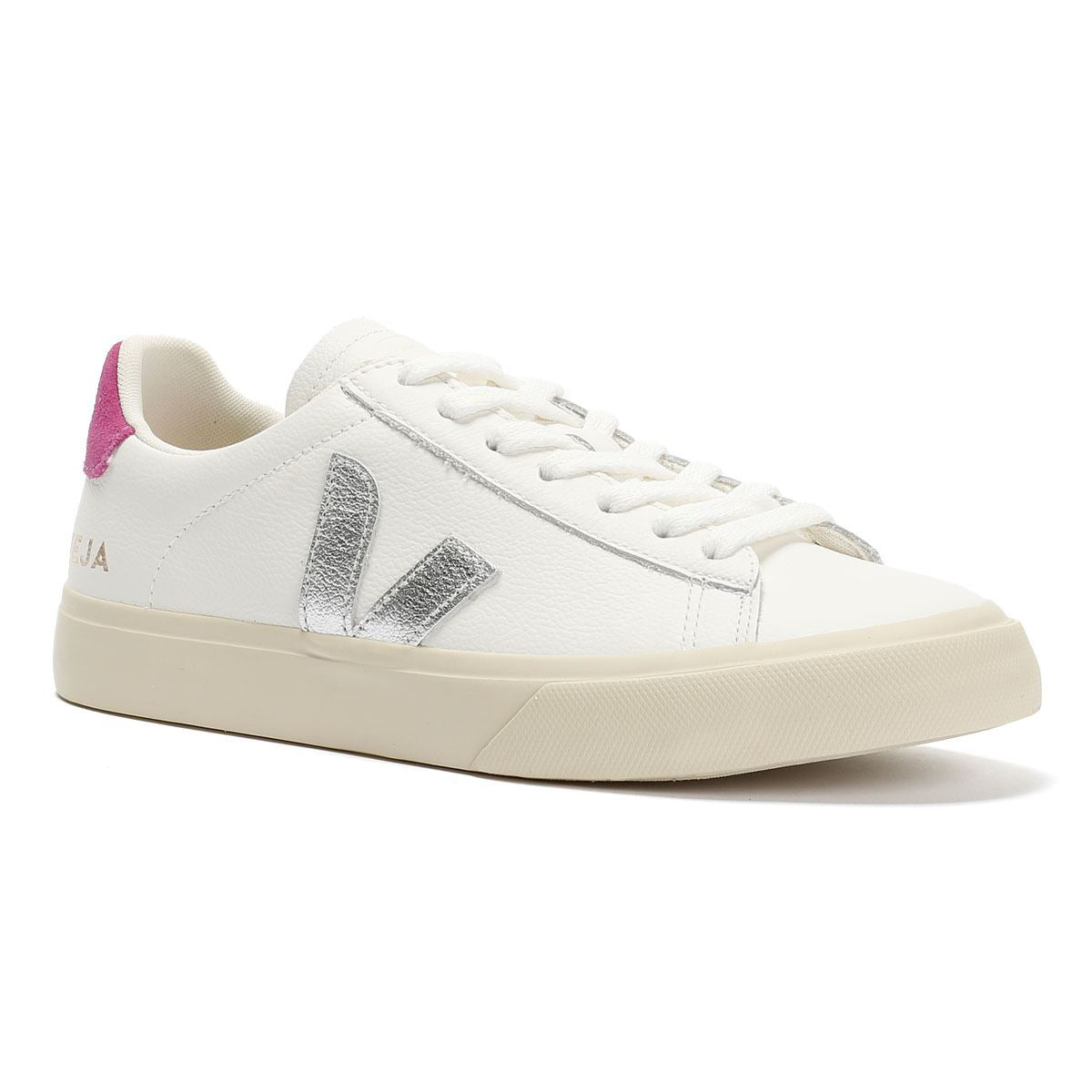 Veja Campo Leather Women's White/Silver/UltraViolet Trainers