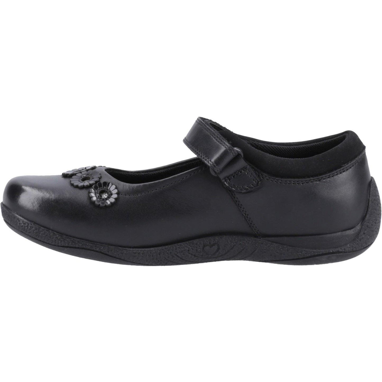 Hush Puppies Christina Leather Junior Black Shoes