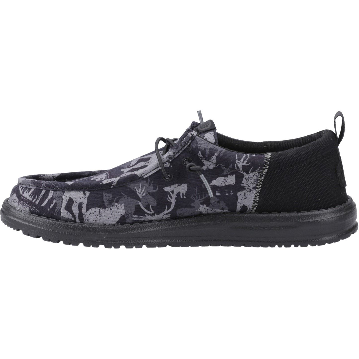 HEYDUDE Men's Wally Funk Hunt Camo Shoes in Black