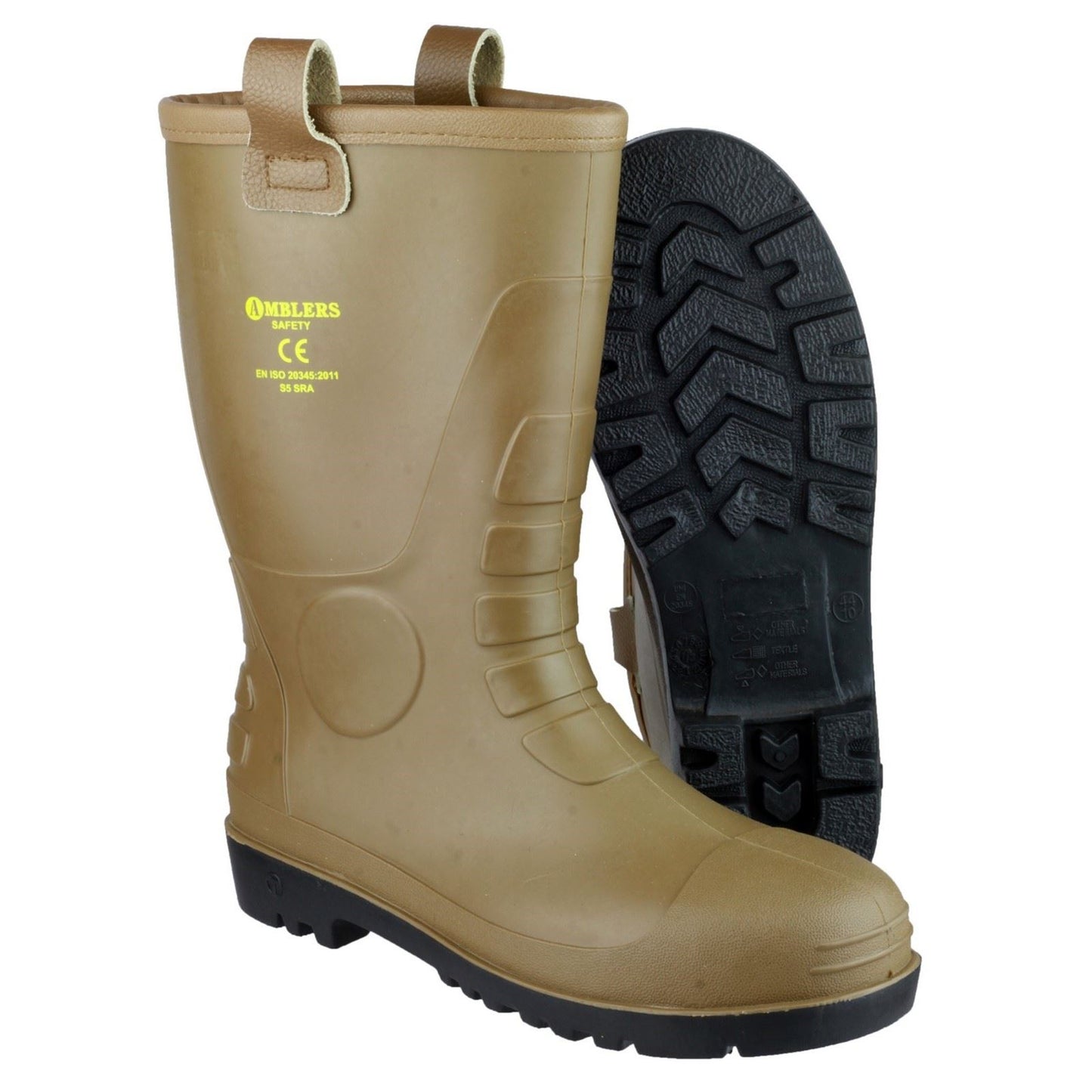 Amblers Safety Men's FS95 Waterproof PVC Pull on Safety Rigger Boot in Tan