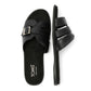 TOMS Sol Mule Leather Women's Black Sandals