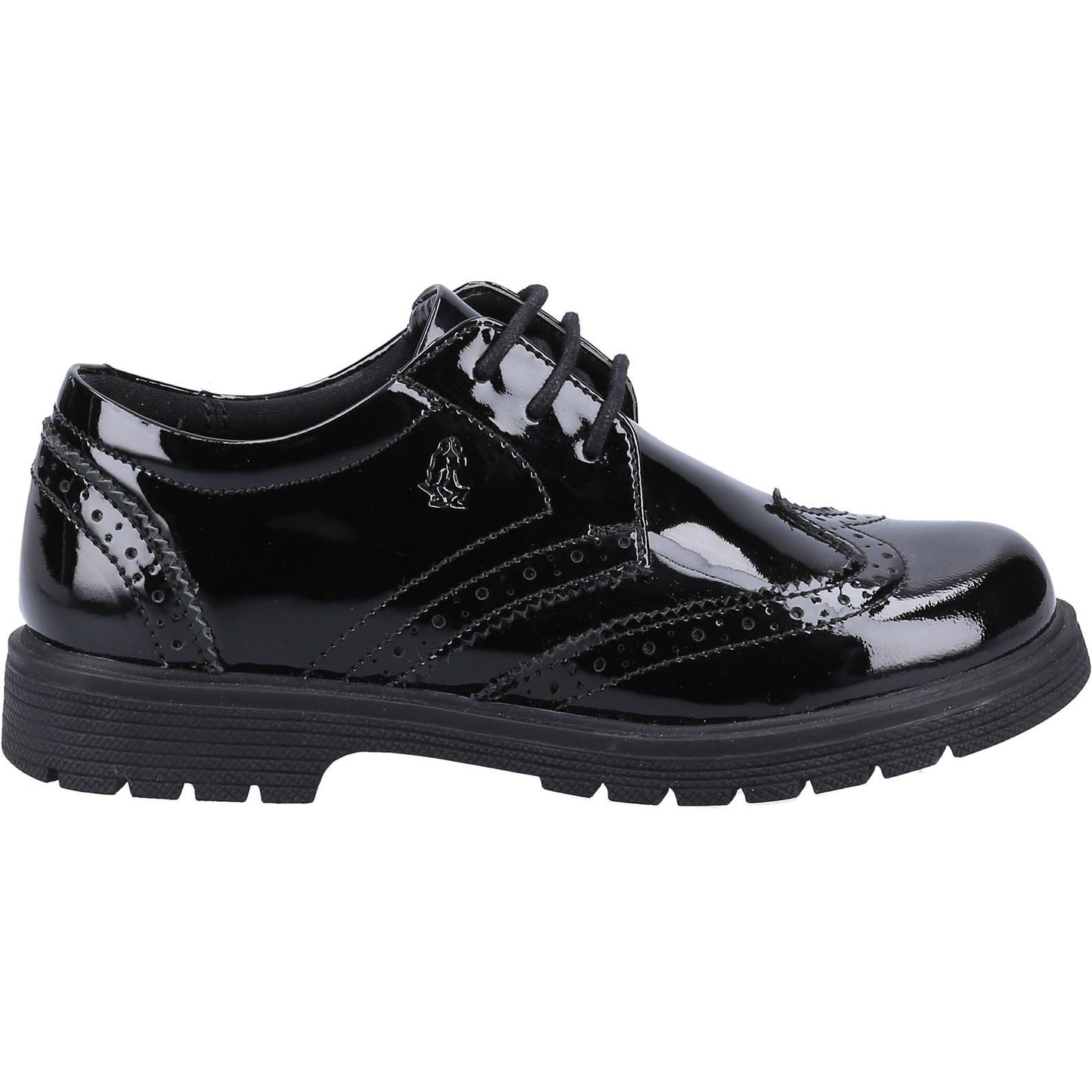 Hush Puppies Sally Youth Black Patent Leather Brogues