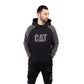 Caterpillar Men's Raglan Hooded Sweatshirt in Black/Magnet