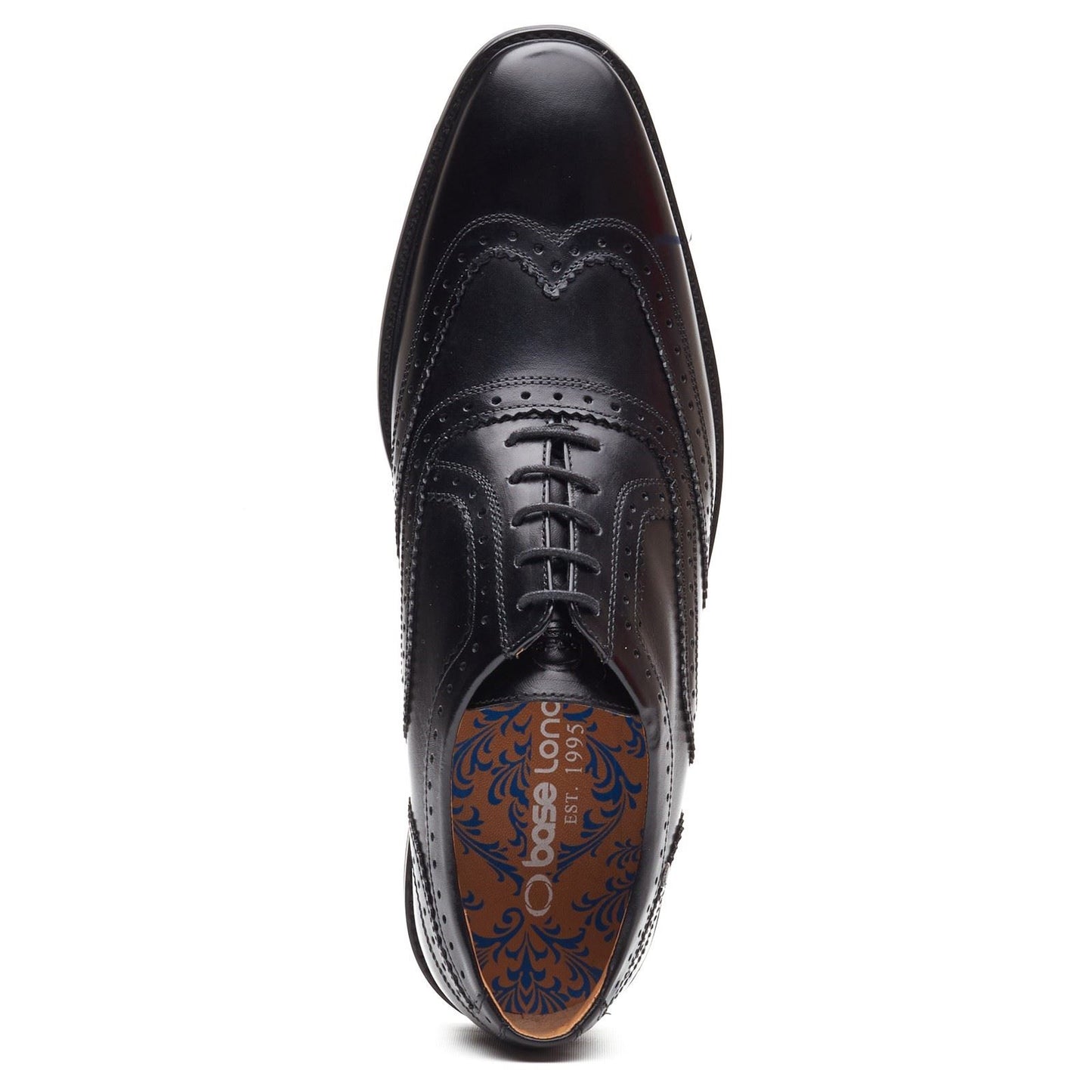 Base London Clarence Brogue Leather Men's Black Brogues Shoes