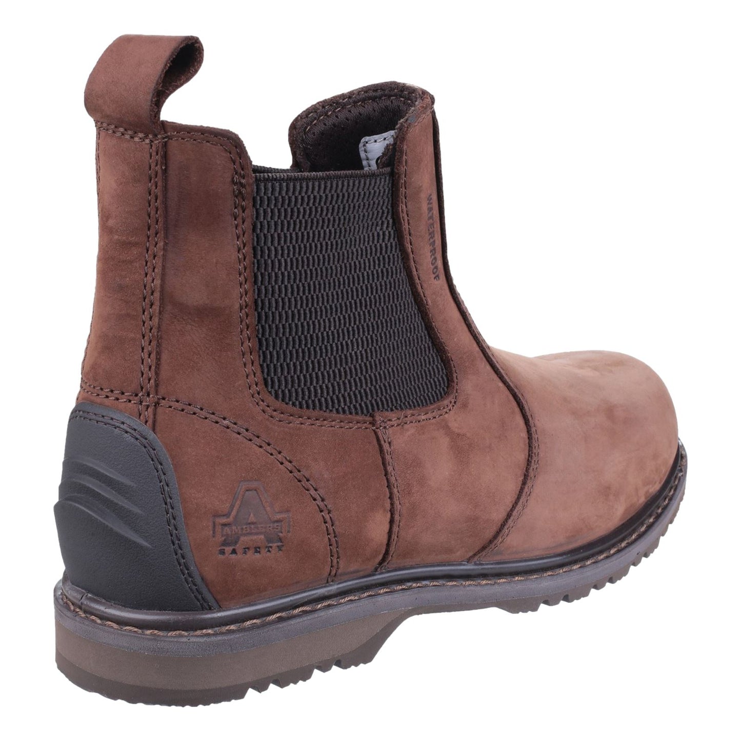 Amblers Safety Men's AS148 Sperrin Lightweight Waterproof Pull On Dealer Safety Boot in Brown