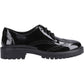 Hush Puppies Athena Patent Leather Black Brogues