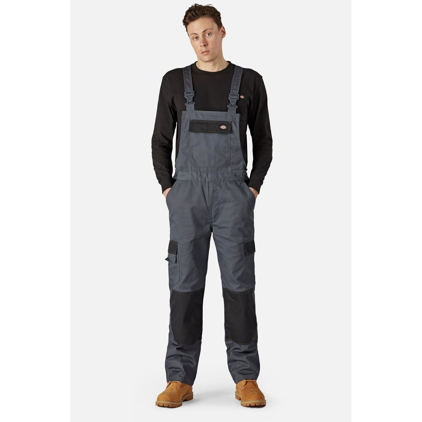 Dickies Men's Everyday Bib and Brace in Slate Grey/Black