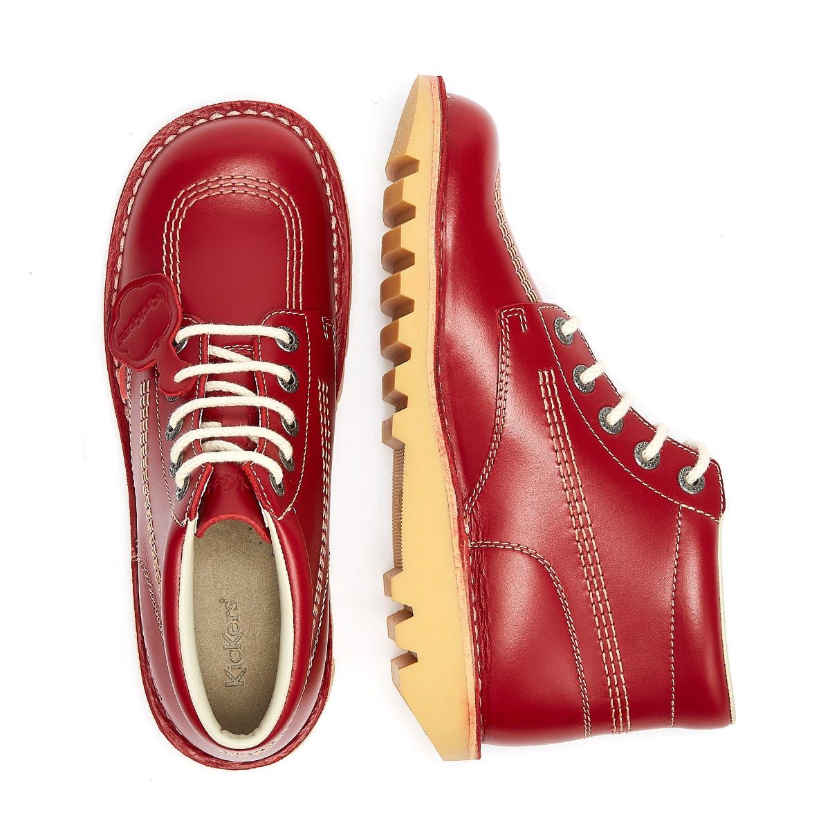 Kickers - 1-KF0000101RCO MENS KICK HI RED LEATHER