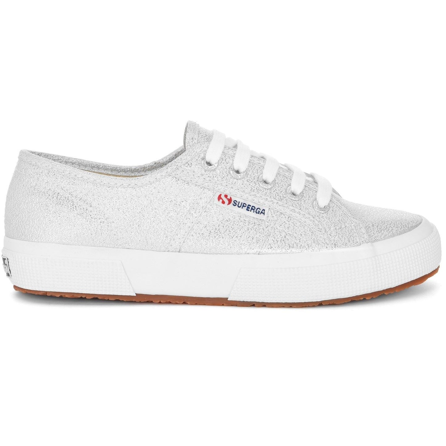 Superga Women's 2750 LAMEW Trainer in Grey Silver