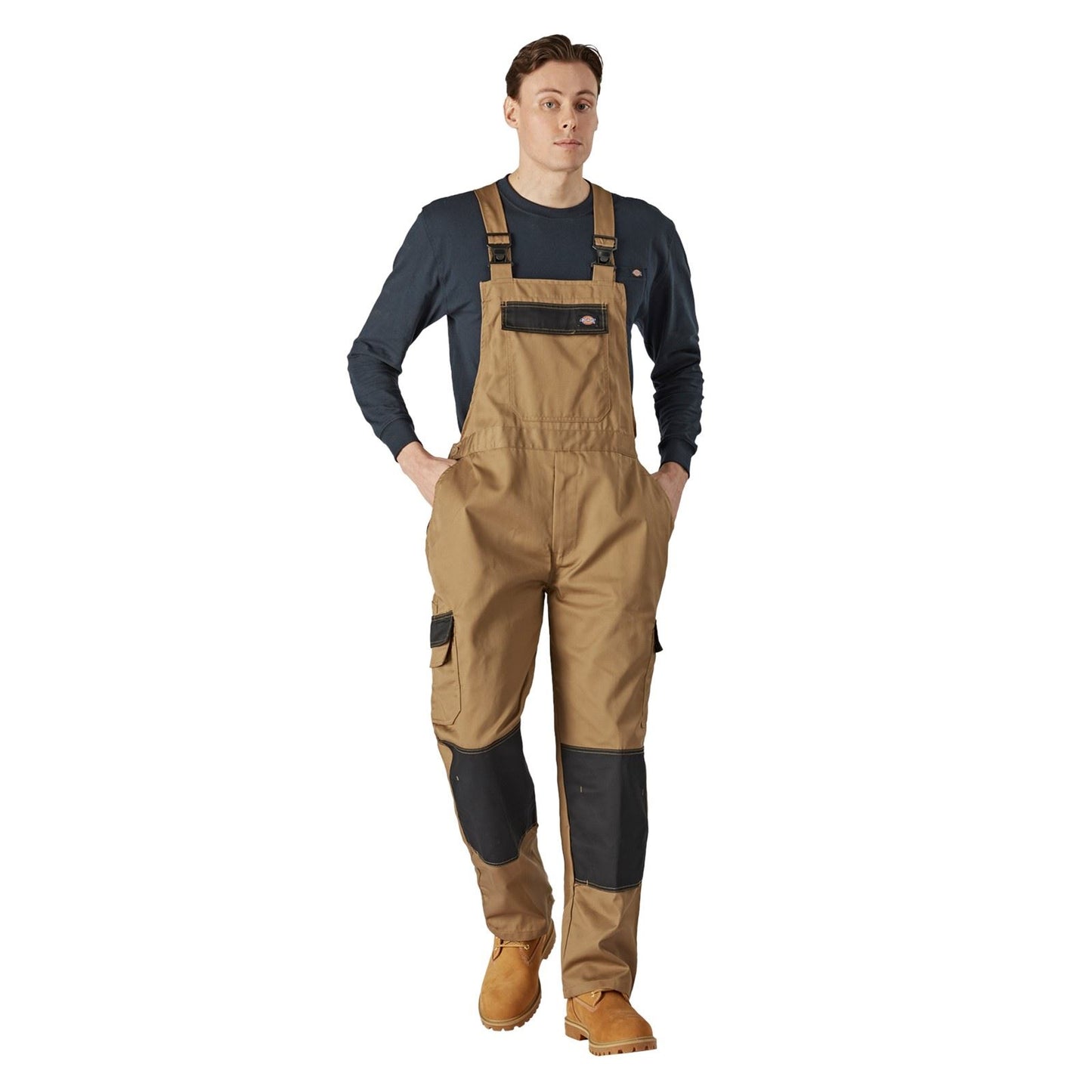 Dickies Men's Everyday Bib and Brace in Antique Penny/Black