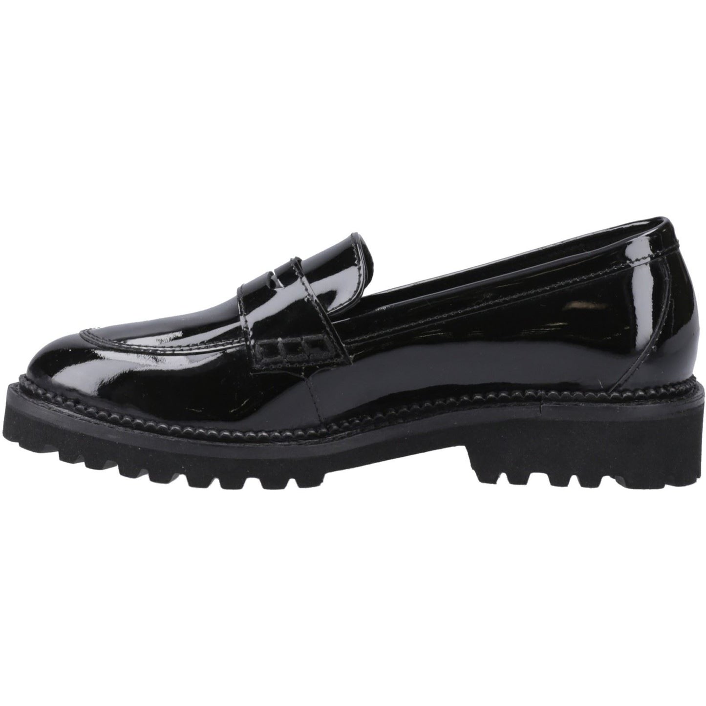 Hush Puppies Grazia Patent Leather Junior Black Loafers