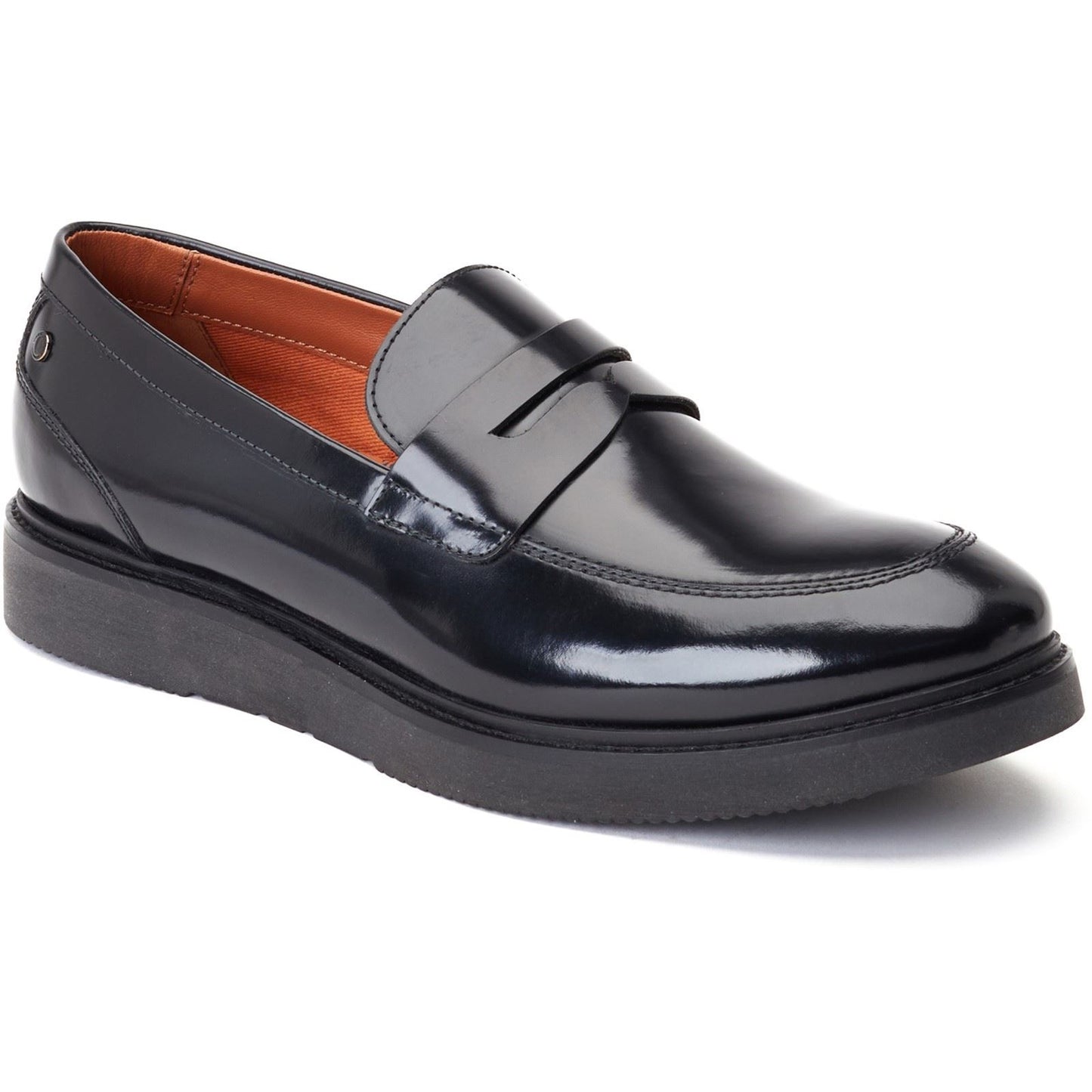 Base London Men's Sid Penny Loafer in Black