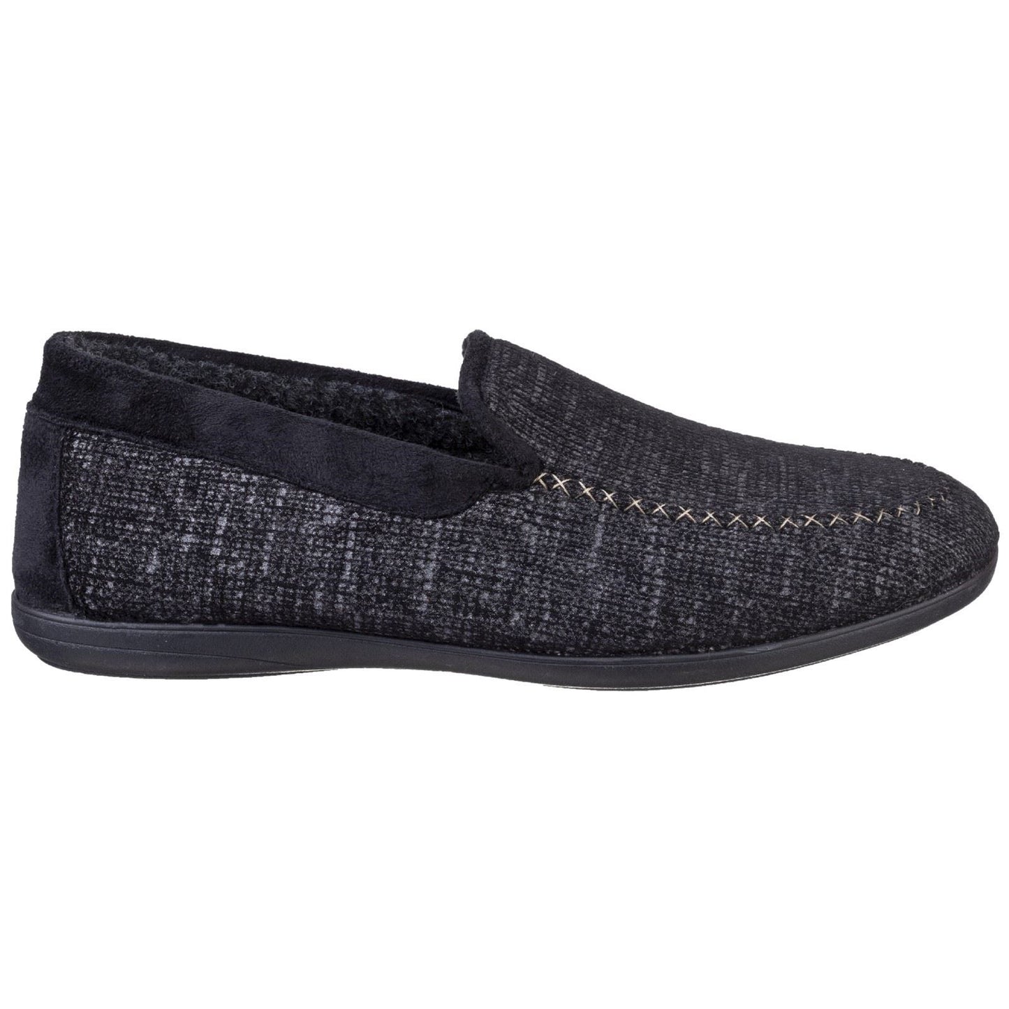 Cotswold Men's Stanley Loafer Slipper in Black