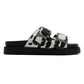 Buffalo Raya Ari Women's Black/White Cow Sandals