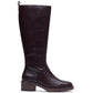 Hush Puppies Antonia Long Leather Women's Chocolate Heeled Knee High Boots
