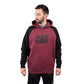 Caterpillar Men's Raglan Hooded Sweatshirt in Carmenere Heather/Black