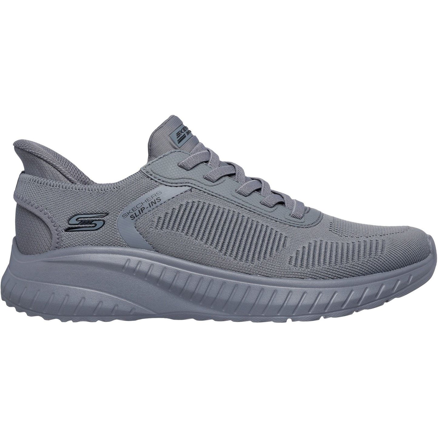 Skechers BOBS Sport Squad Chaos Solid Step Textile Men's Dark Grey Trainers
