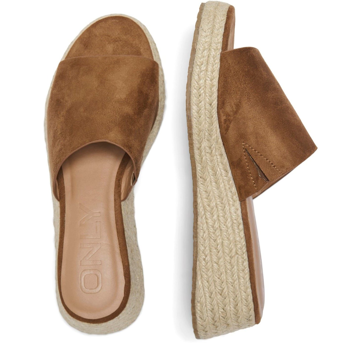 ONLY MINERVA-3 Polyester Women's Cognac Mules