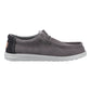 HEYDUDE Wally Workwear Polyester Blend Men's Granite Grey/Black Moccasins Shoes