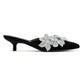 French Connection Victoria Velvet Kitten Heel Women's Black Mules