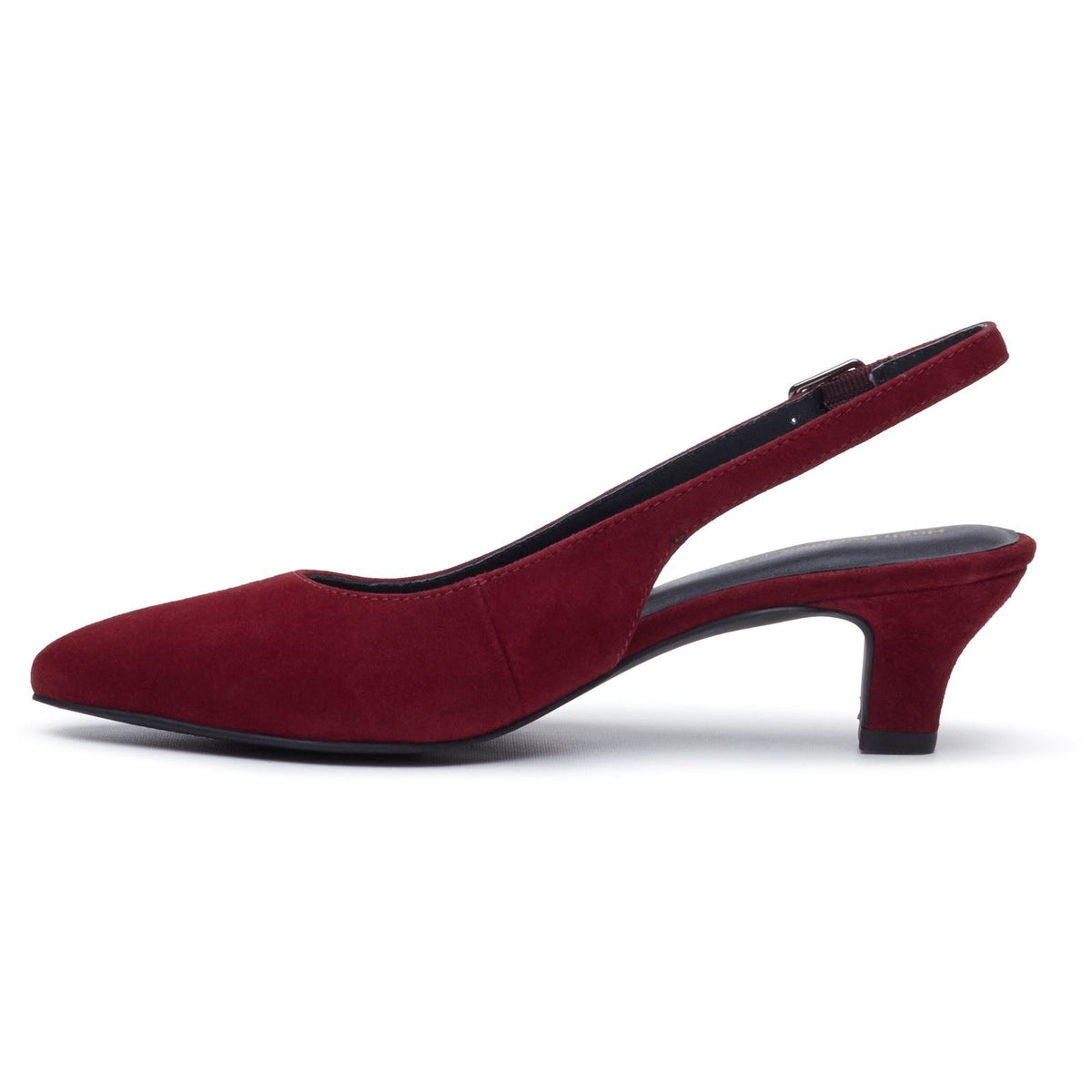 Hush Puppies Nahla Buckle Kitten Heel Women's Bordeaux Pointy Slingback Shoes