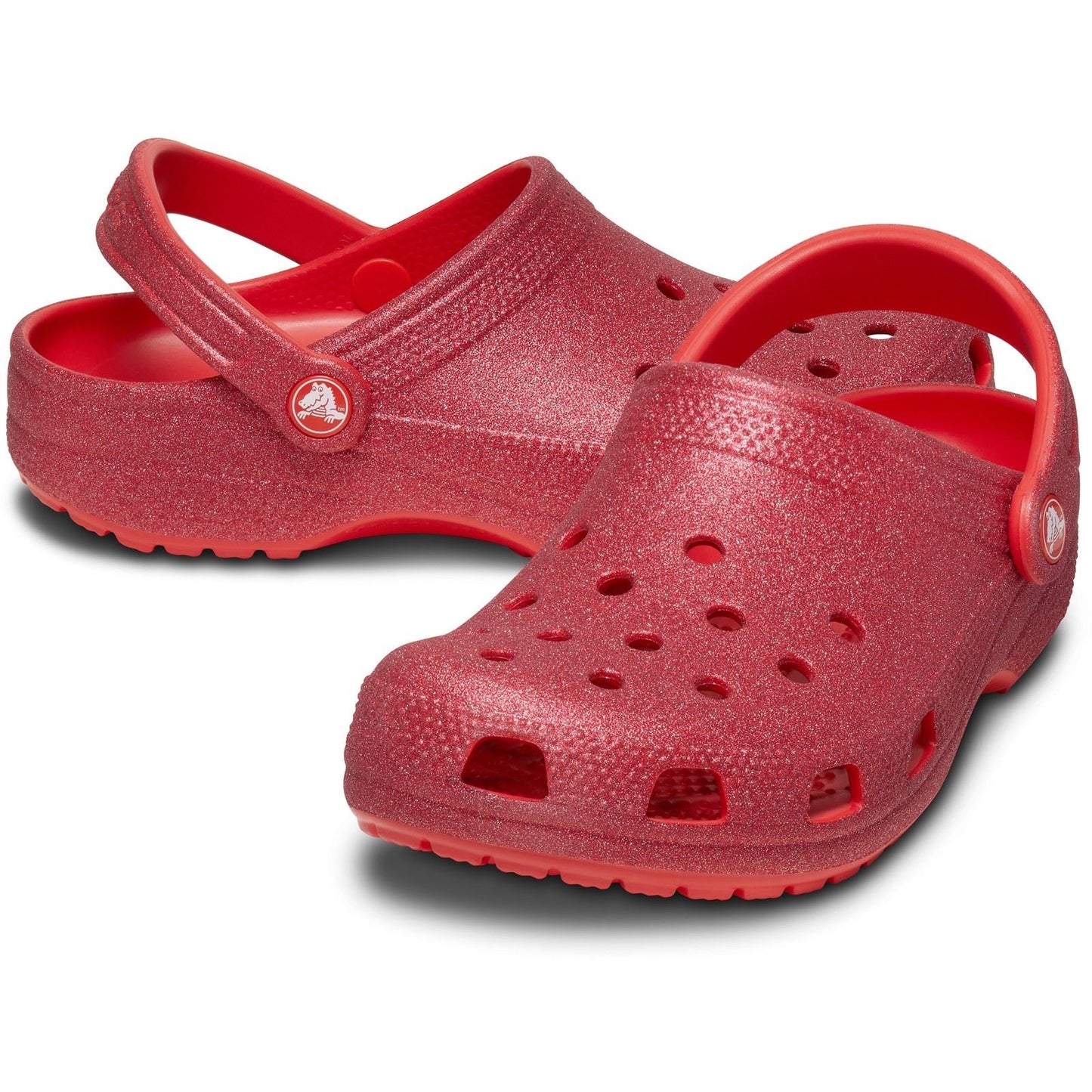 Crocs Unisex Classic Glitter Clog in Cherry Red