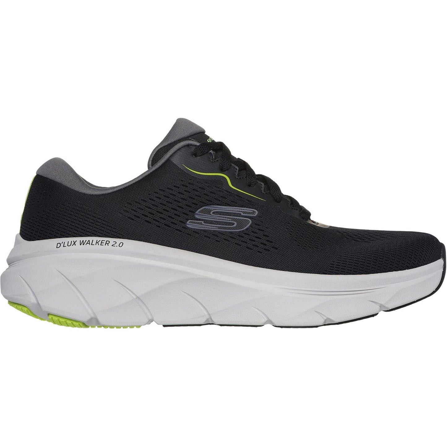 Skechers Men's D'Lux Walker 2.0 Trainers in Black /Lime