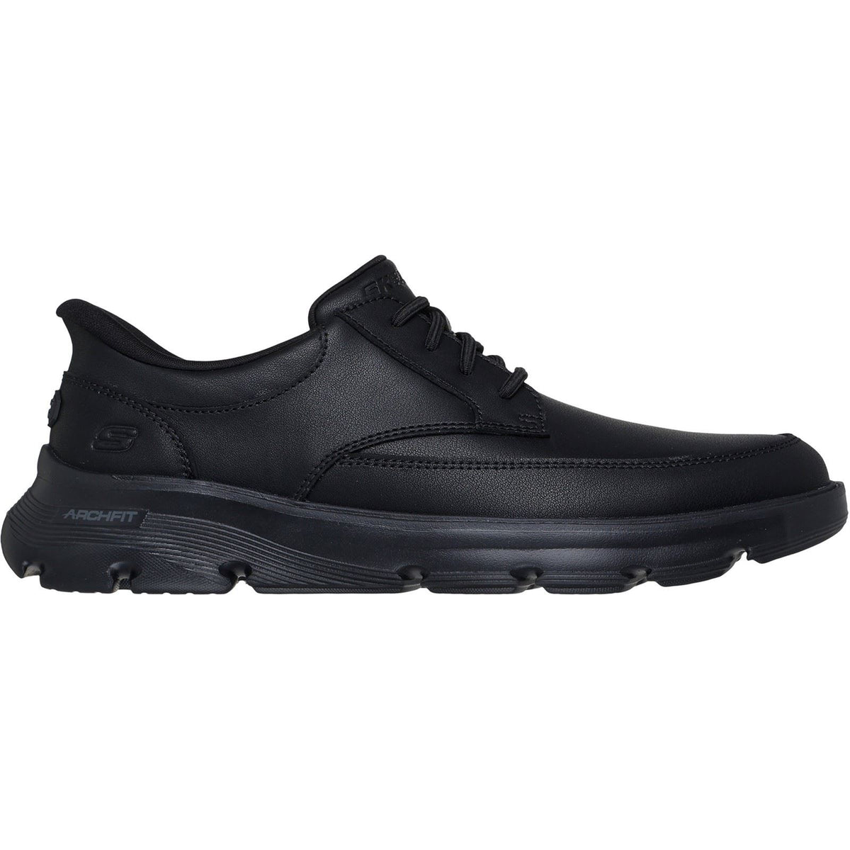 Skechers Arch Fit Garza Rowan Leather Men's Black Lace-Up Shoes