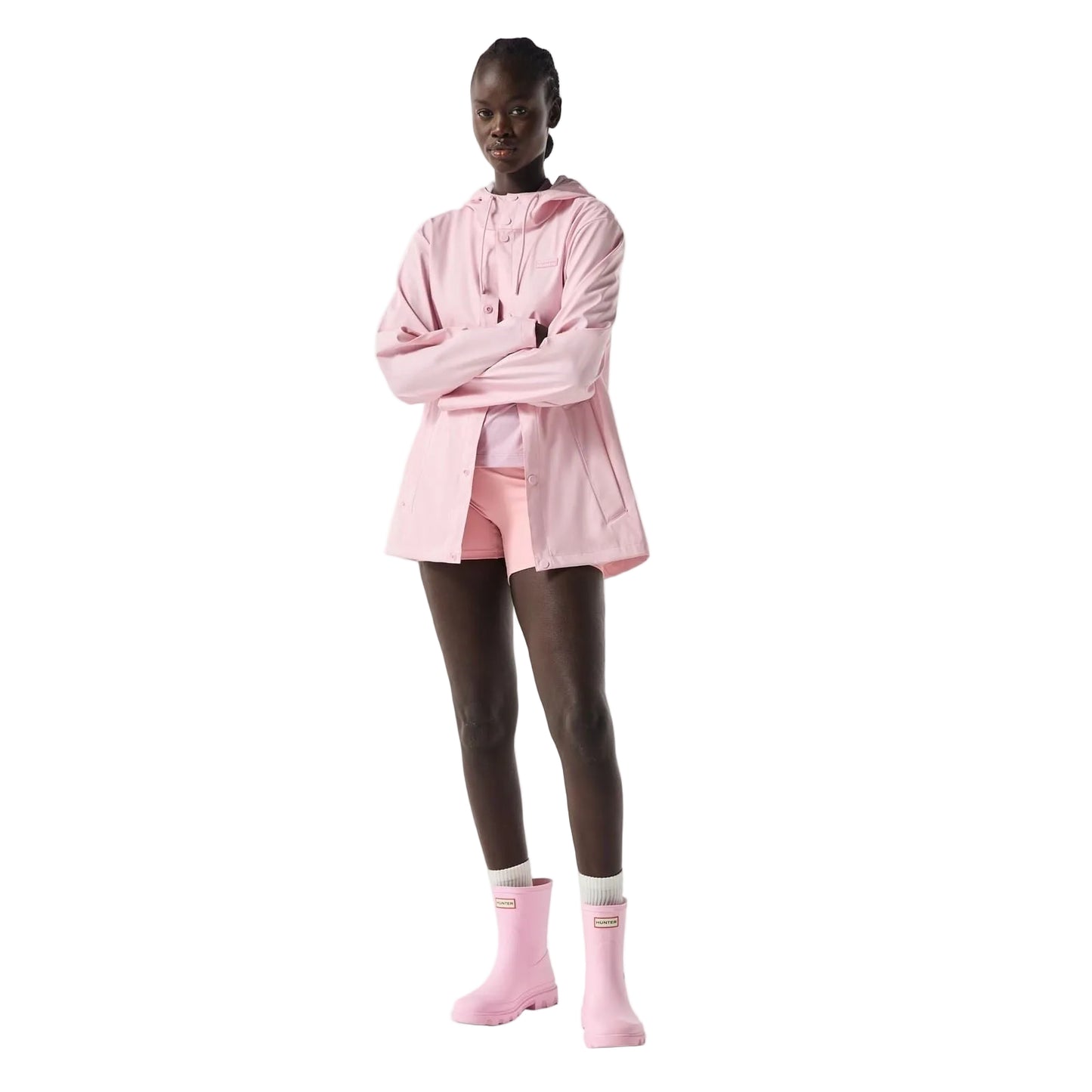 Hunter Izzy Hooded Women's Pink Rain Jacket