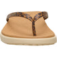 HEYDUDE Maui Breeze Polyurethane Women's Tan Leopard Flip Flops