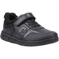 Hush Puppies Sutton Bungee Leather Youth Black Lace-Up Shoes