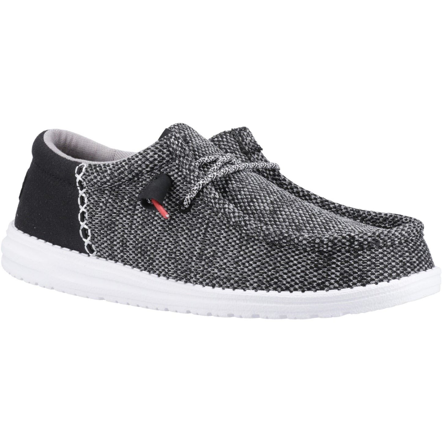HEYDUDE Men's Wally Funk Open Mesh Shoe in Black/White