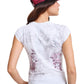 Ed Hardy Tattoo City Cap Sleeve Top Women's White T-Shirts