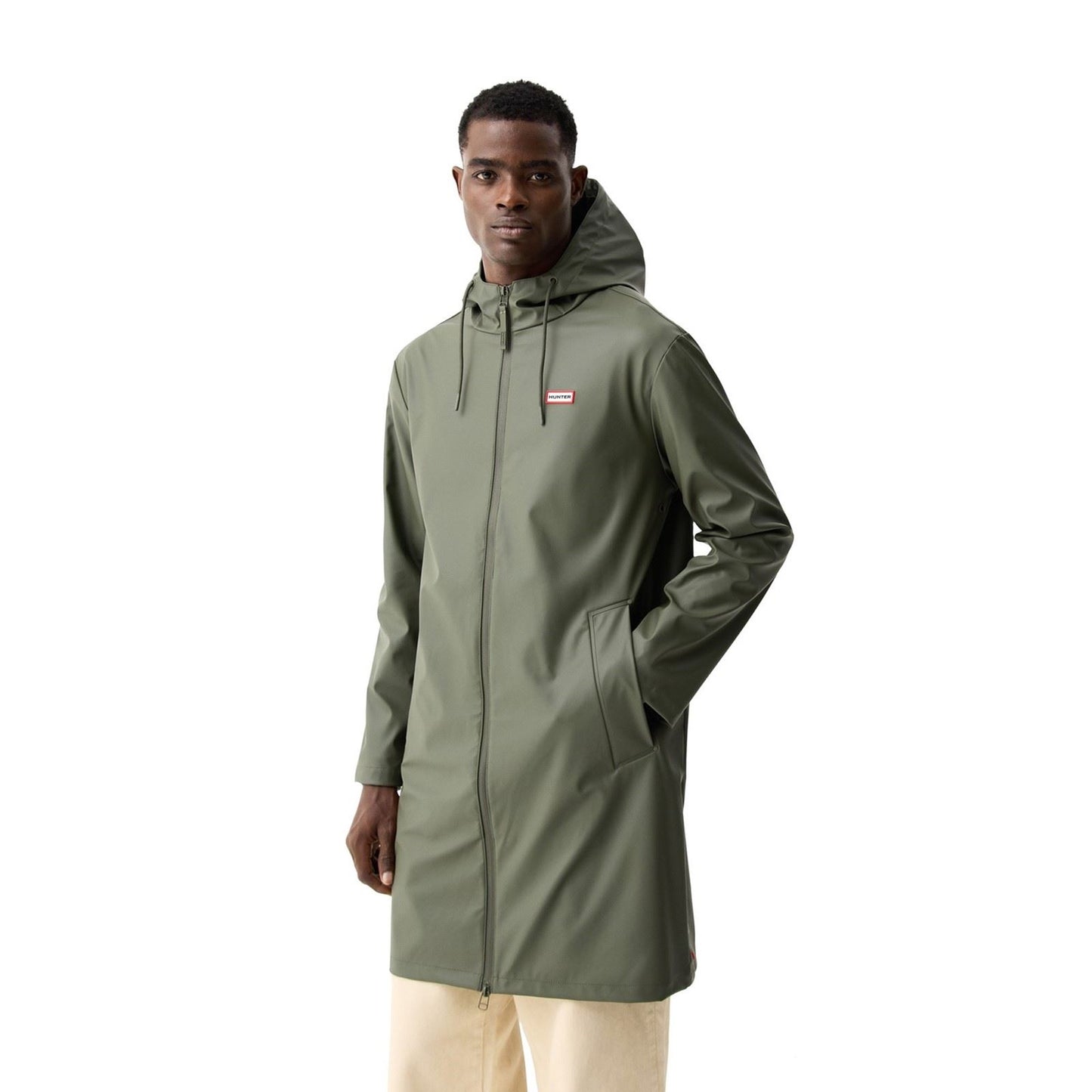 Hunter Andrea PU Rain Coat Unisex Adults Green Rain Coat