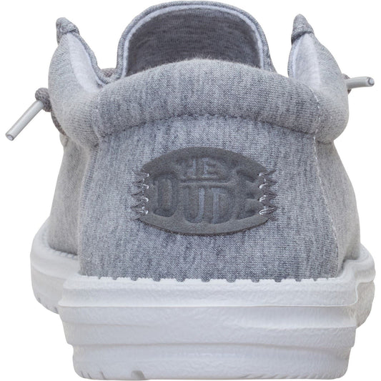 HEYDUDE Wally Stretch Jersey Textile Men's Grey Loafers