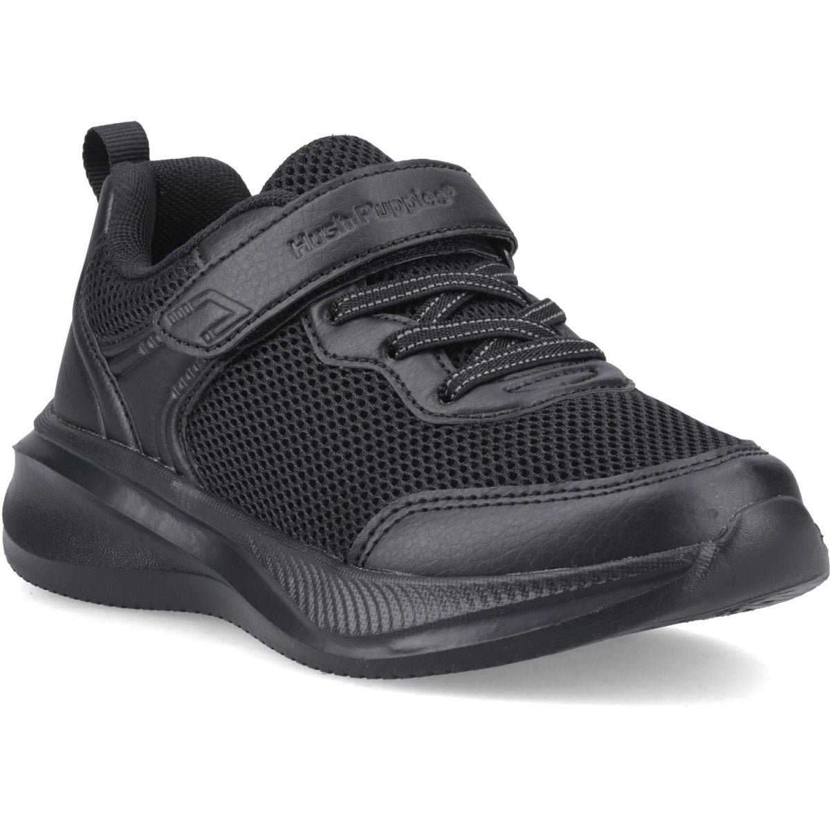 Hush Puppies Marty Trainer Jnr Textile Boy's Black Trainers