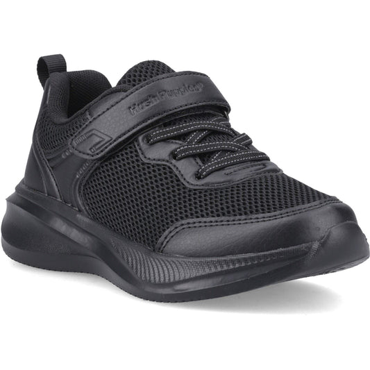 Hush Puppies Marty Trainer Jnr Textile Boy's Black Trainers