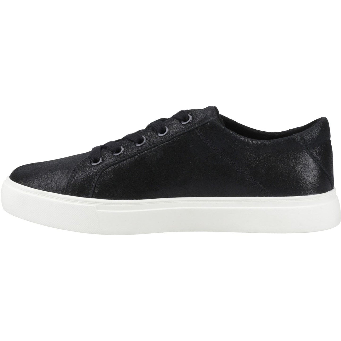 TOMS Kameron Lace-Up Leather Women's Black Metallic Trainers