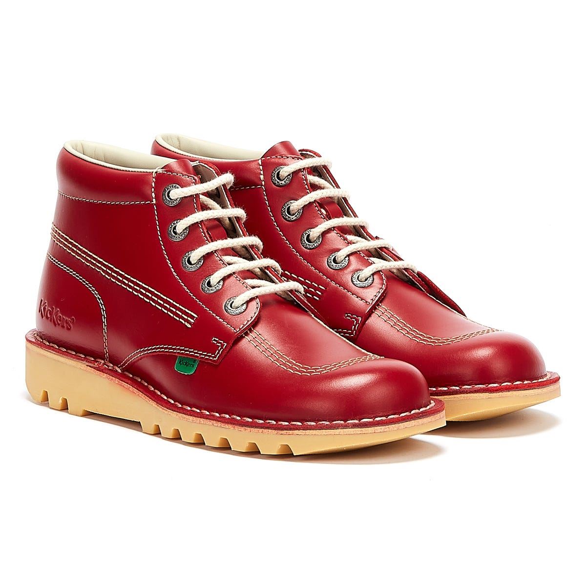 Kickers - 1-KF0000101RCO MENS KICK HI RED LEATHER
